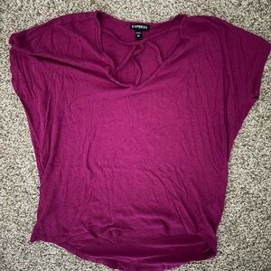 Express Women's Magenta Short Sleeve Top